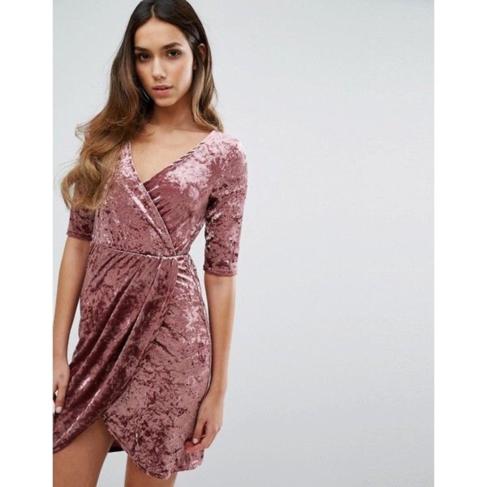 Club L Velvet Wrap Dress